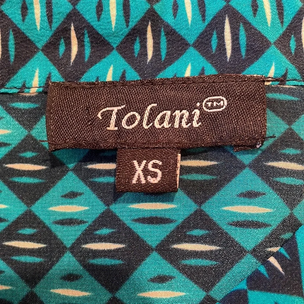 TOLANI teal button up tunic in XS. - Picture 5 of 11